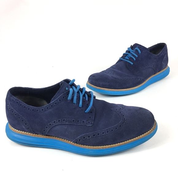 cole haan mens blue suede shoes